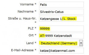Anleitung zum Eintrag österreichischer Adressen
